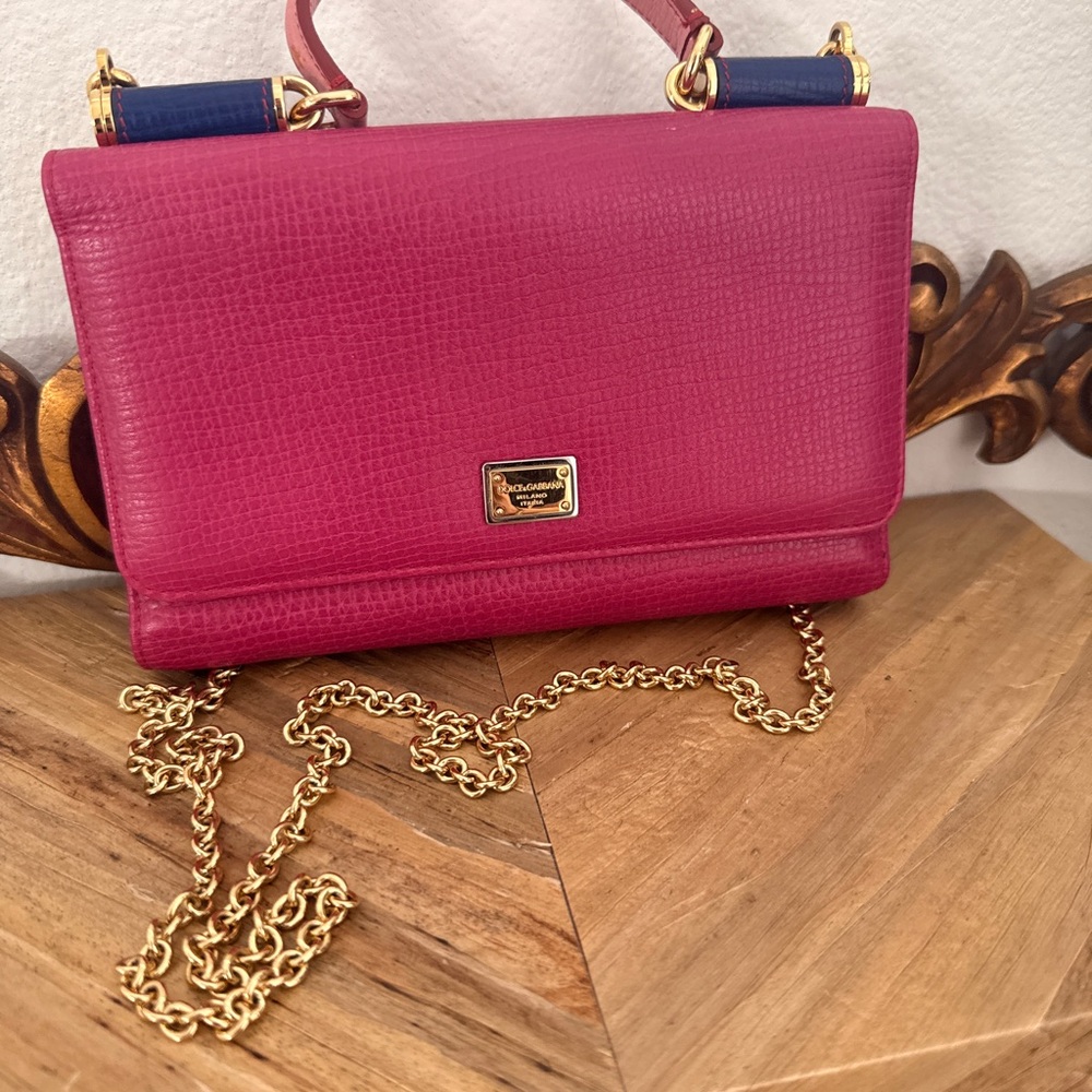 Dolce & Gabbana Miss Sicily Von Leather Wallet On Chain